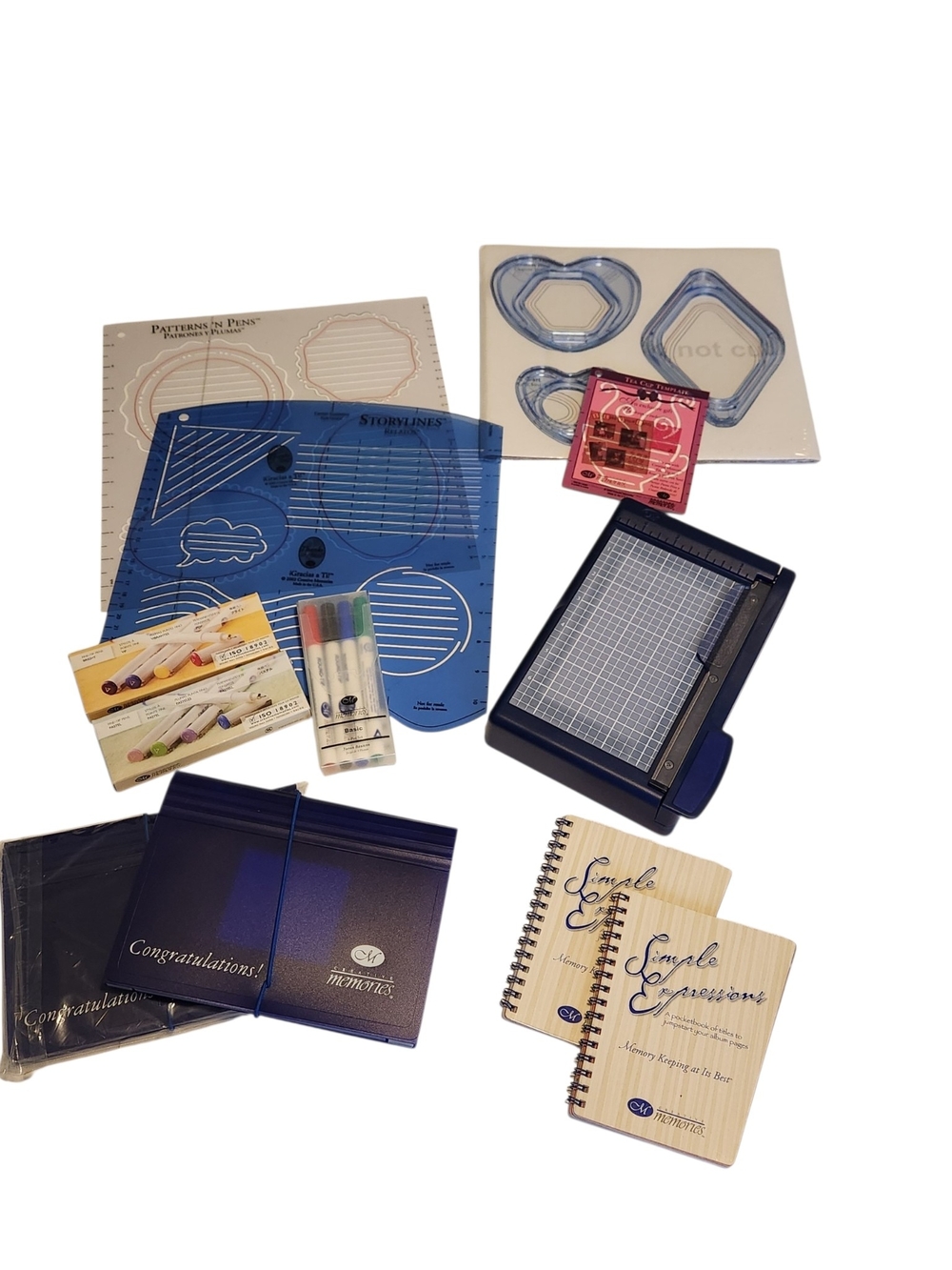 Creative Memories Scrapbooking Lot Stencils Mini Cutter Pens Album Supply 12pc
